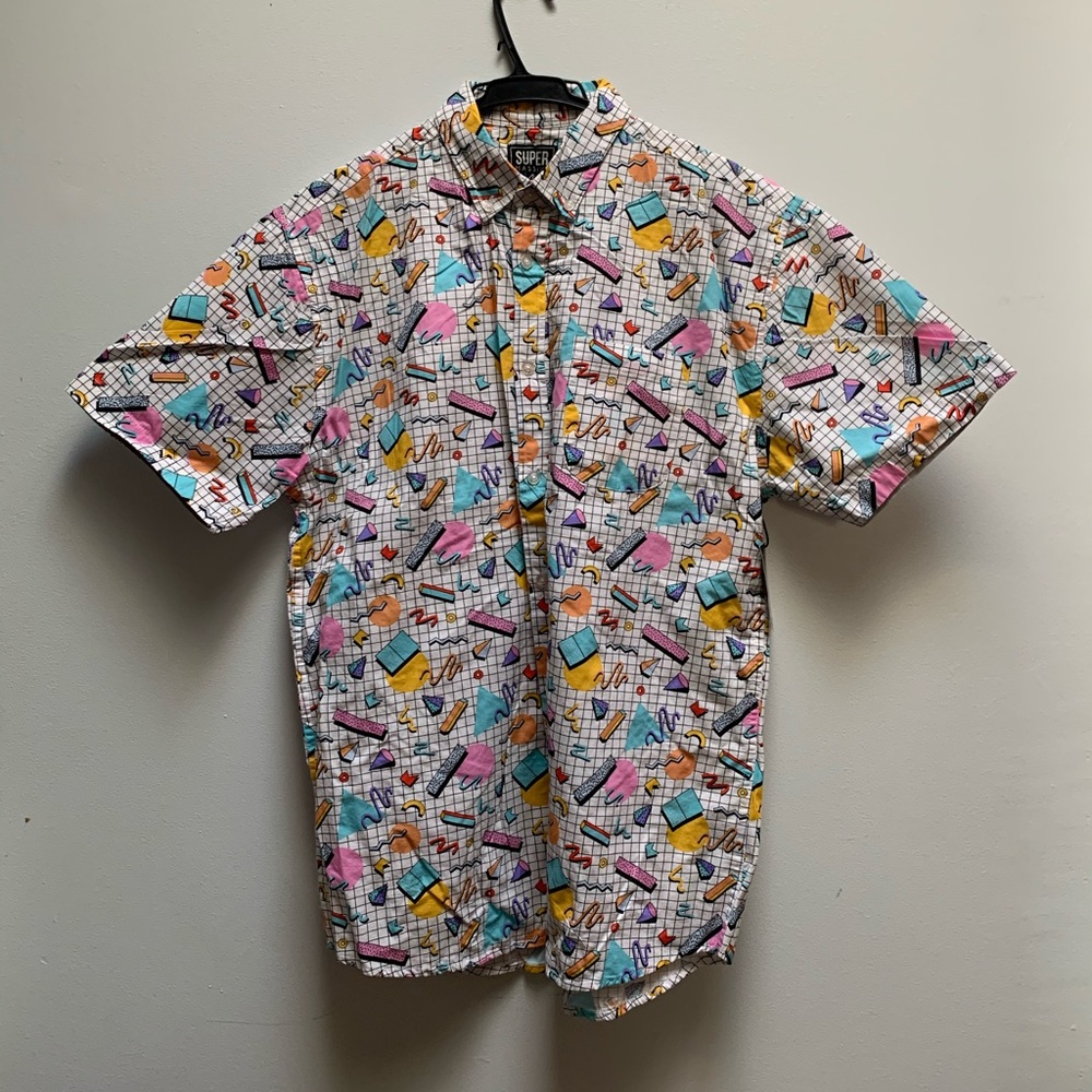 NWT Men’s L All-over print Button-down Dress Shirt